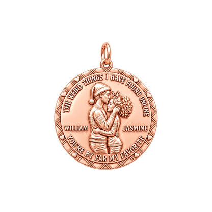 Favorite Online Find Charm Bracelet – Personalized Couple Gift – rose gold 3 cm charm, front view