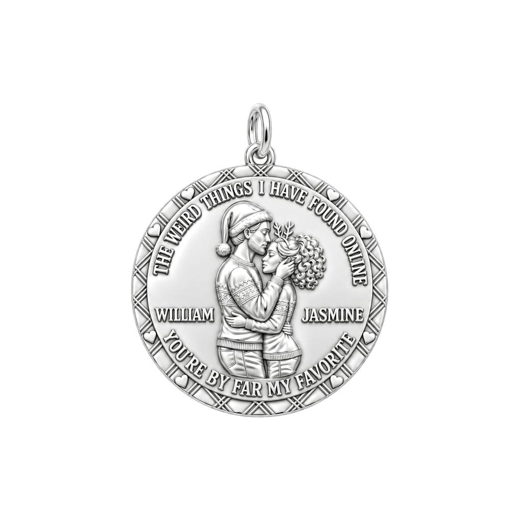 Favorite Online Find Charm Bracelet – Personalized Couple Gift – silver plated 3 cm charm, front view