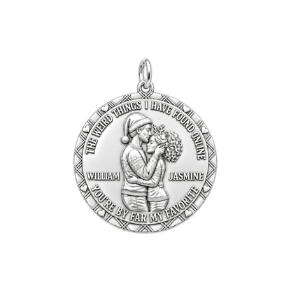 Favorite Online Find Charm Bracelet – Personalized Couple Gift – silver plated 3 cm charm, front view