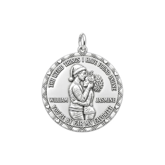 Favorite Online Find Charm Bracelet – Personalized Couple Gift – silver plated 3 cm charm, front view