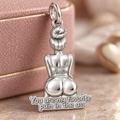 Favorite Pain in the Ass Charm Bracelet – Personalized Gift – macro detail of the charm