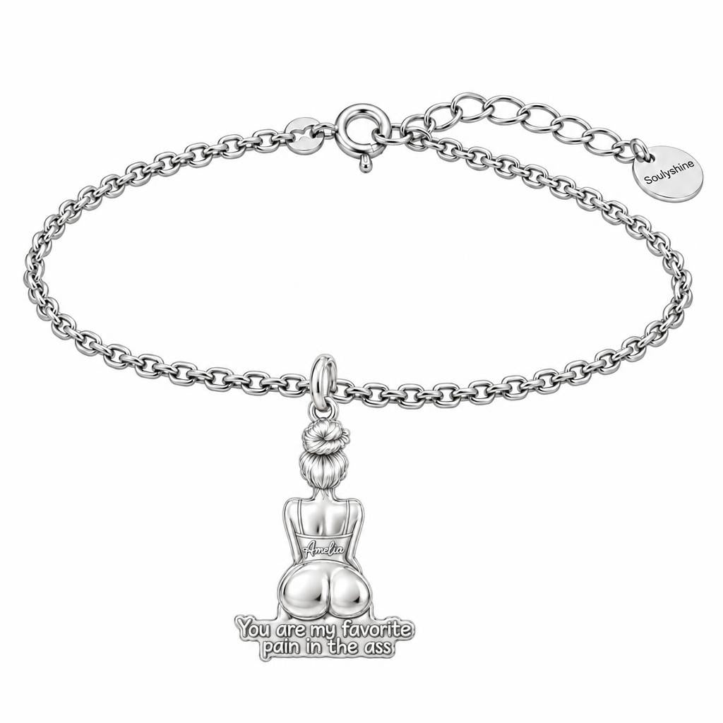 Favorite Pain in the Ass Charm Bracelet Set – silver, front view