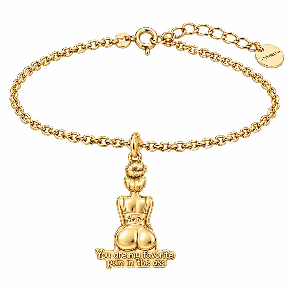 Favorite Pain in the Ass Charm Bracelet Set – 18K gold, front view