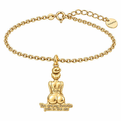 Favorite Pain in the Ass Charm Bracelet Set – 18K gold, front view