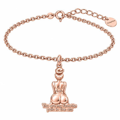 Favorite Pain in the Ass Charm Bracelet Set – rose gold, front view