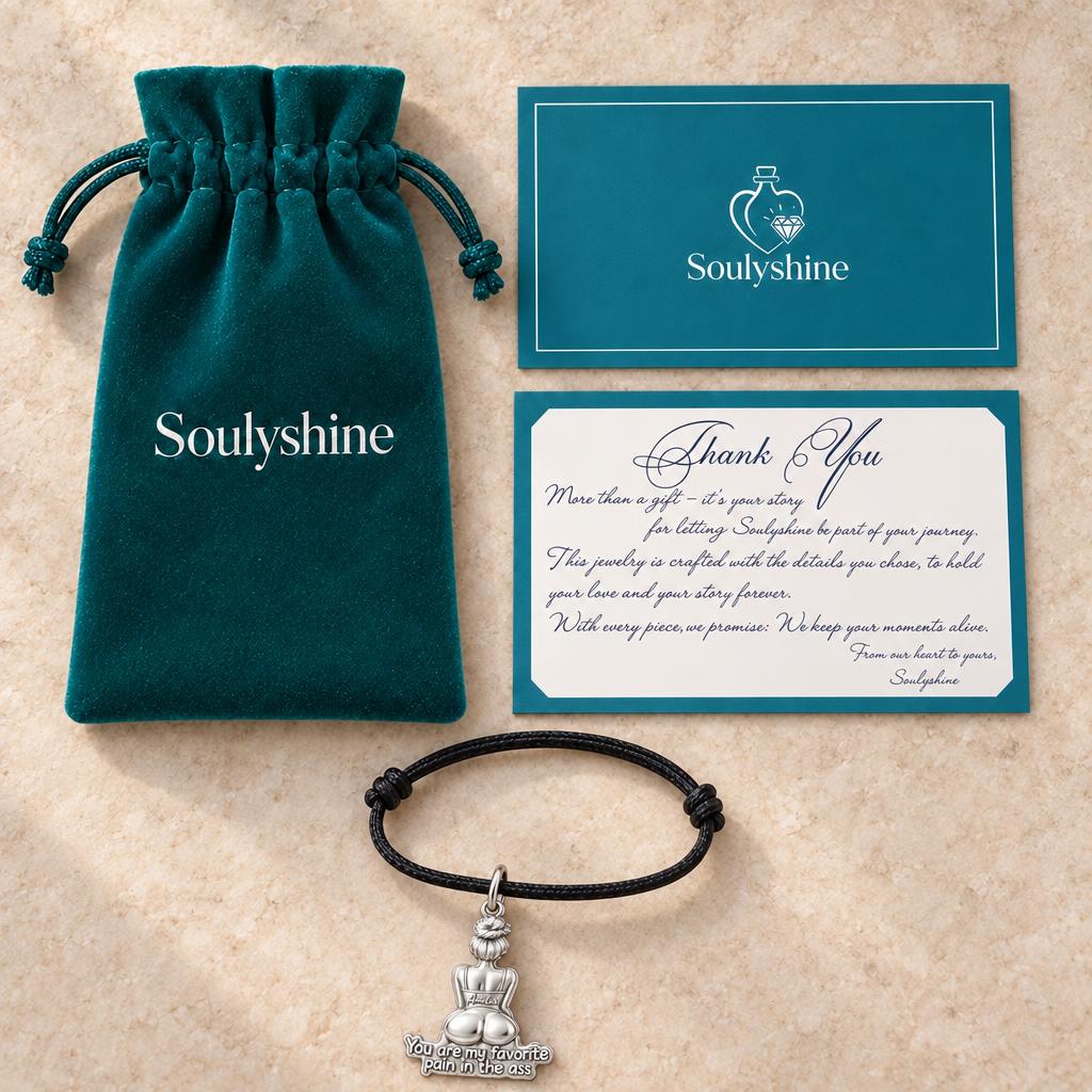Favorite Pain in the Ass Charm Necklace Set – Soulyshine velvet pouch and gift card
