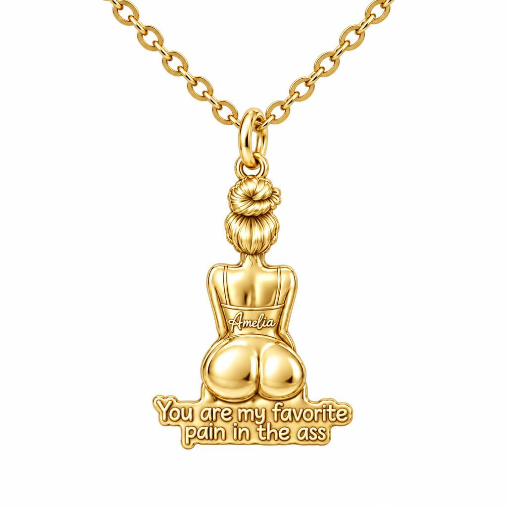 Favorite Pain in the Ass Charm Necklace Set – 18K gold, front view