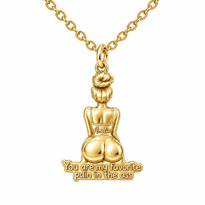 Favorite Pain in the Ass Charm Necklace Set – 18K gold, front view