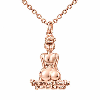 Favorite Pain in the Ass Charm Necklace Set – rose gold, front view
