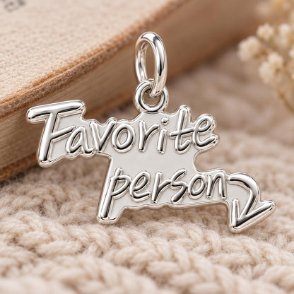 Favorite Person Charm Bracelet – Personalized Couple Gift – macro detail of the charm