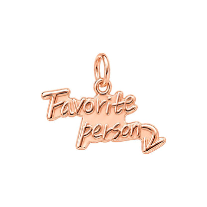 Favorite Person Charm Bracelet – Personalized Couple Gift – rose gold 2 cm charm, front view