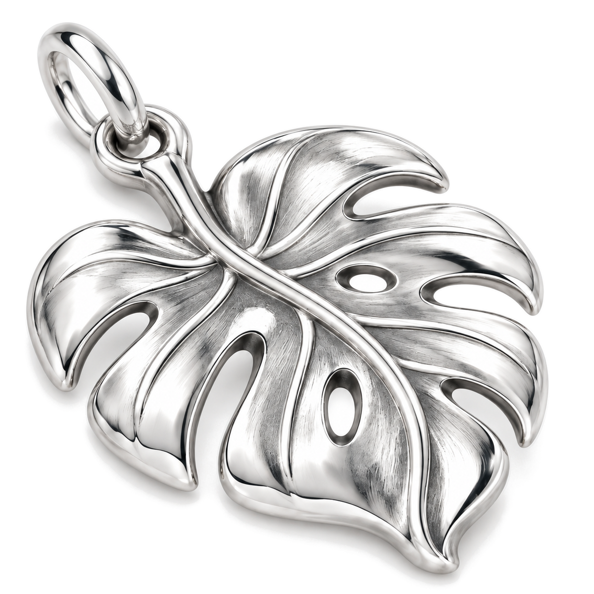Fearless Monstera Charm — Silver Super Macro | charm-topics-remaining-444-2026-09-14 | topic-174