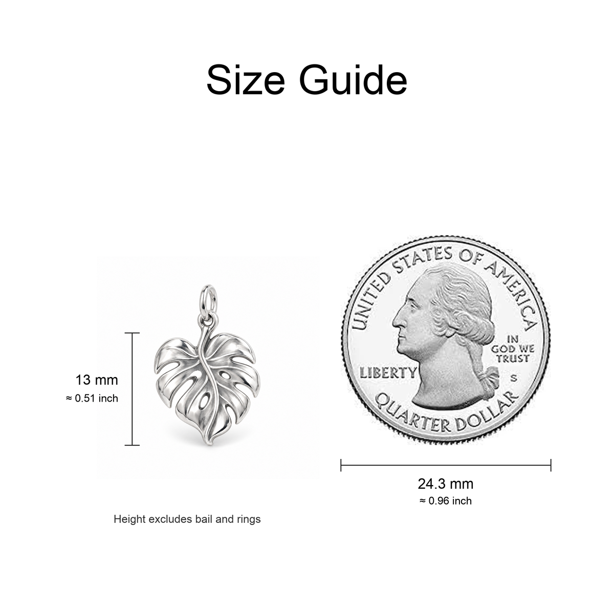 Fearless Monstera Charm — Size Guide | charm-topics-remaining-444-2026-09-14 | topic-174