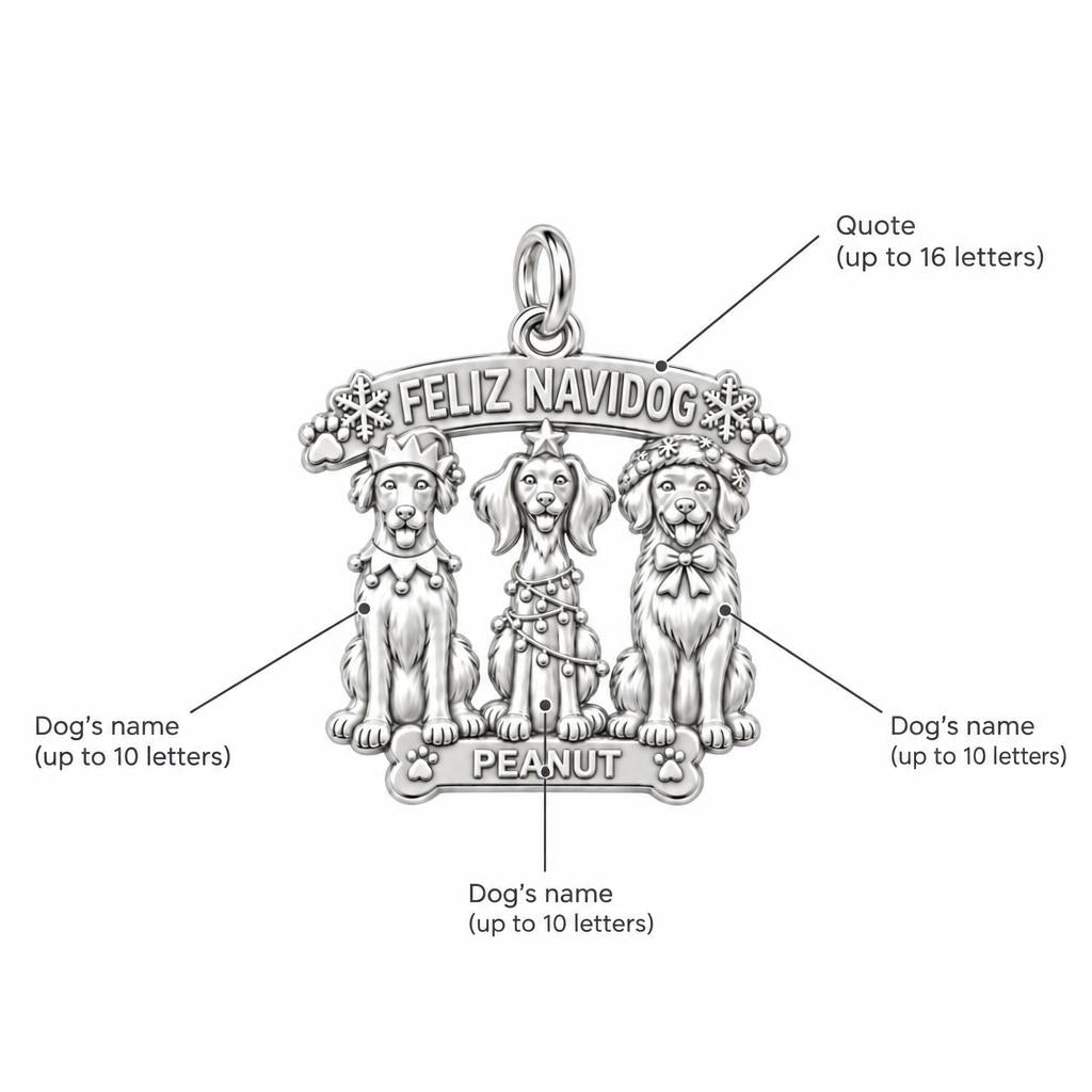 Feliz Navidog Pups Charm Bracelet – Personalized Dog Mom Gift – personalization guide