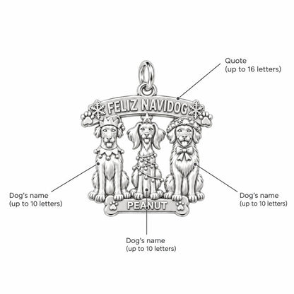 Feliz Navidog Pups Charm Bracelet – Personalized Dog Mom Gift – personalization guide