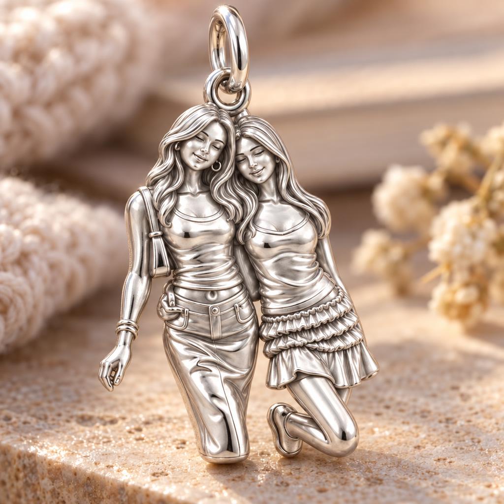 Female Best Friends Inseparable Charm Bracelet – Personalized Besties Gift