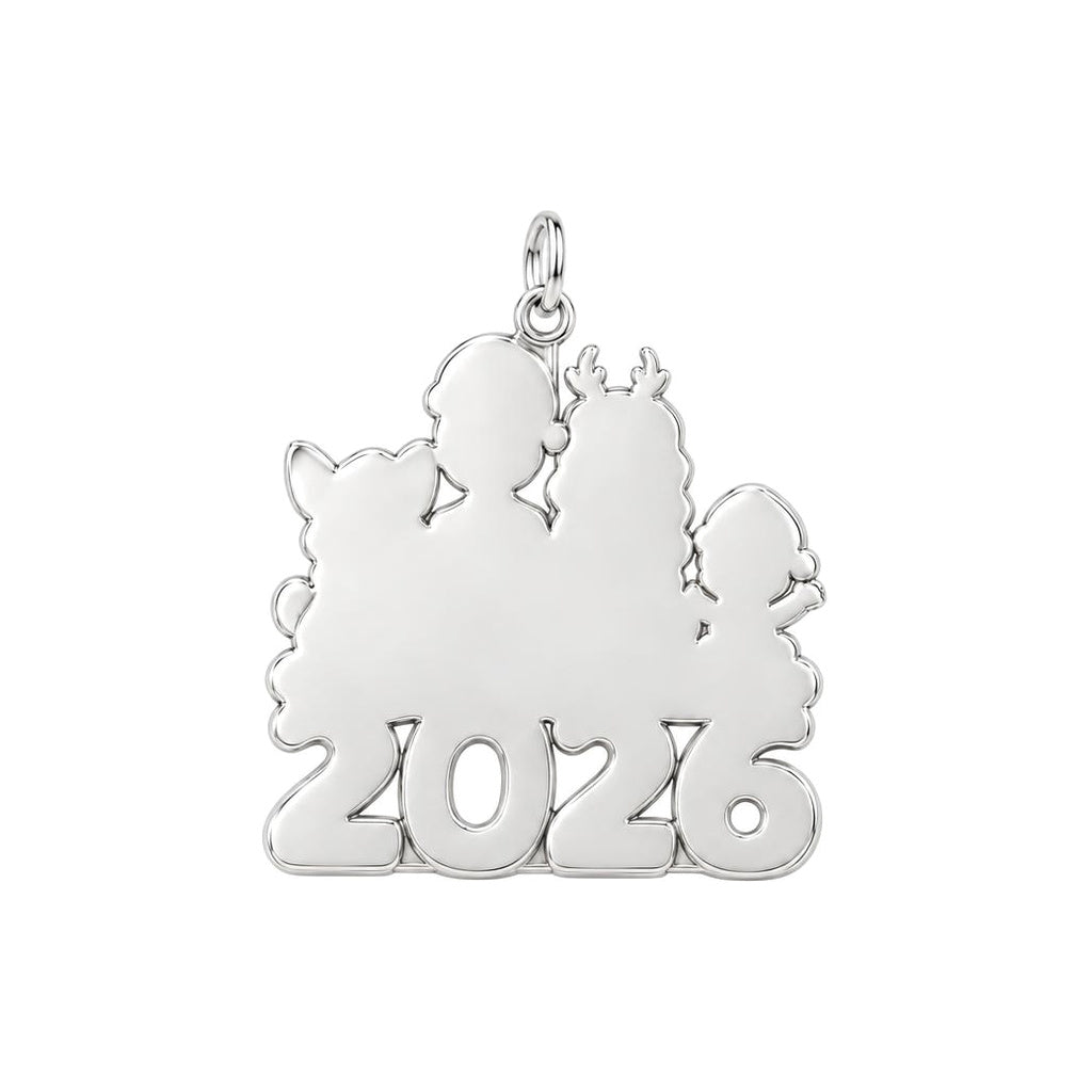 Festive Family 2026 Charm Bracelet – Personalized Mom Gift – back of the charm, engraving area