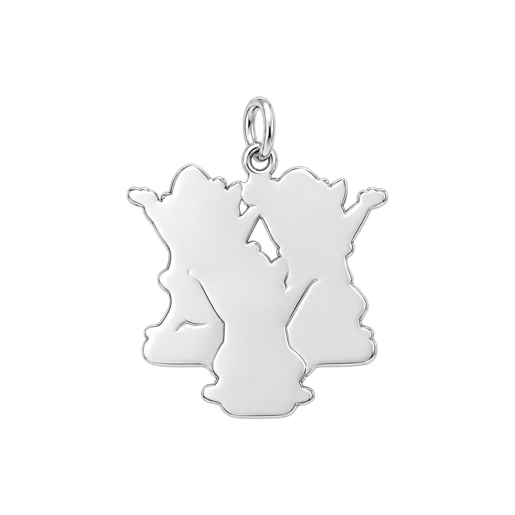 Festive Feline Trio Charm Bracelet – Personalized Cat Mom Gift – back of the charm, engraving area