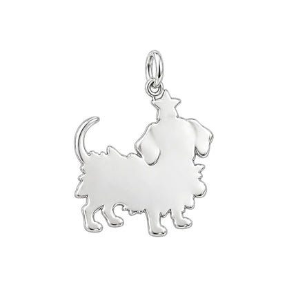 Festive Furry Tree Charm Bracelet – Personalized Dog Mom Gift – back of the charm, engraving area