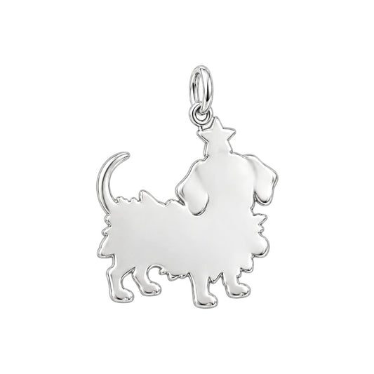 Festive Furry Tree Charm Bracelet – Personalized Dog Mom Gift – back of the charm, engraving area