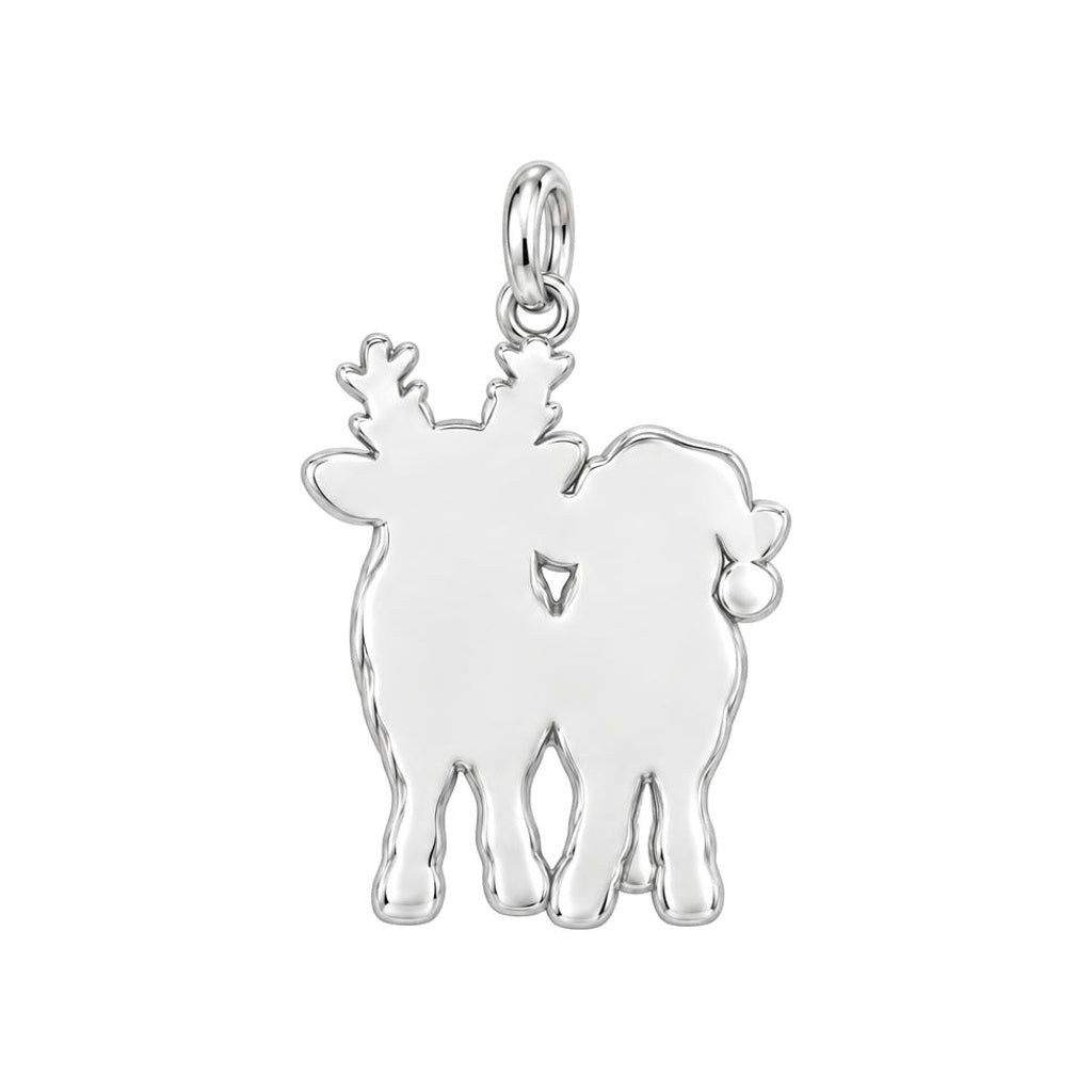 Festive Highland Calves Charm Necklace Set – back of the charm, engraving area