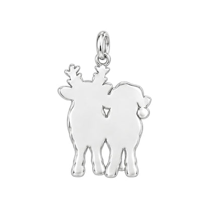 Festive Highland Calves Huggie Charm Earrings – back of the charm, engraving area