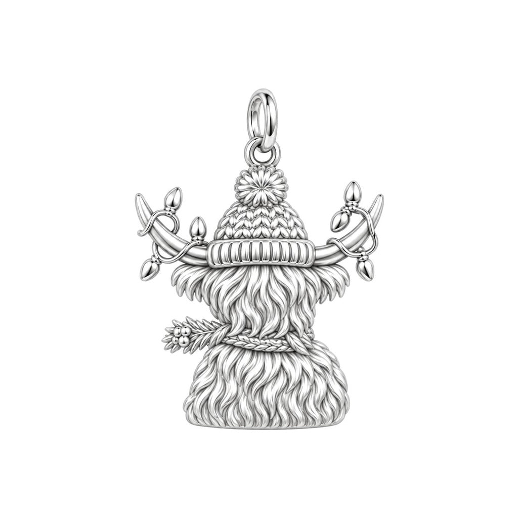 Festive Highland Cow Charm and Polyester Cord Bracelet Set