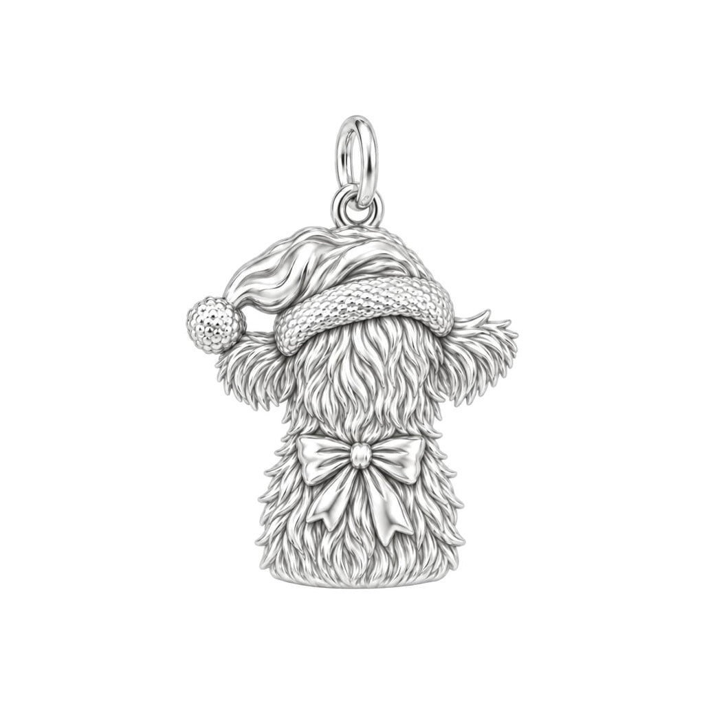 Festive Highland Cow Charm and Polyester Cord Bracelet Set
