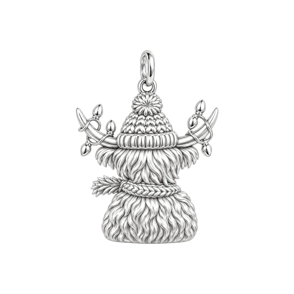 Festive Highland Cow Charm Bracelet Set – back of the charm, engraving area