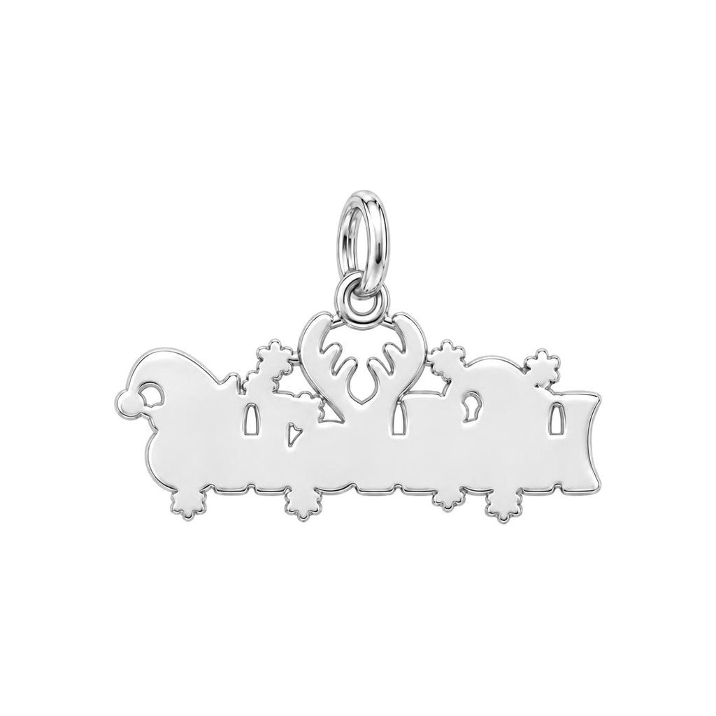 Festive Ho Ho Ho Charm Bracelet – Personalized Mom Gift – back of the charm, engraving area