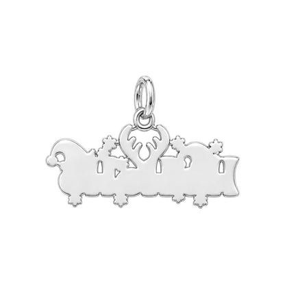Festive Ho Ho Ho Charm Bracelet – Personalized Mom Gift – back of the charm, engraving area