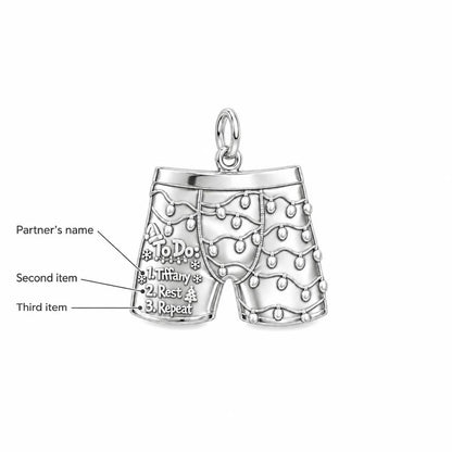 Festive Holiday Boxers Charm Bracelet – Personalized Couple Gift – personalization guide