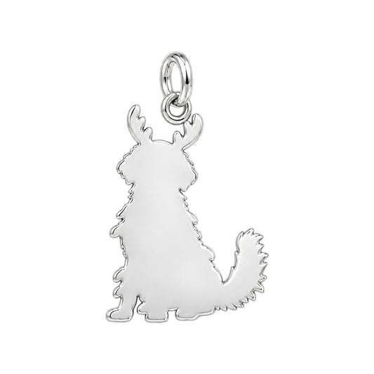Festive Holiday Pup Charm Bracelet – Personalized Dog Mom Gift – back of the charm, engraving area