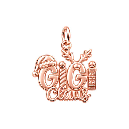 Festive Holiday Title Charm Bracelet – Personalized Nana Gift – rose gold charm, front view