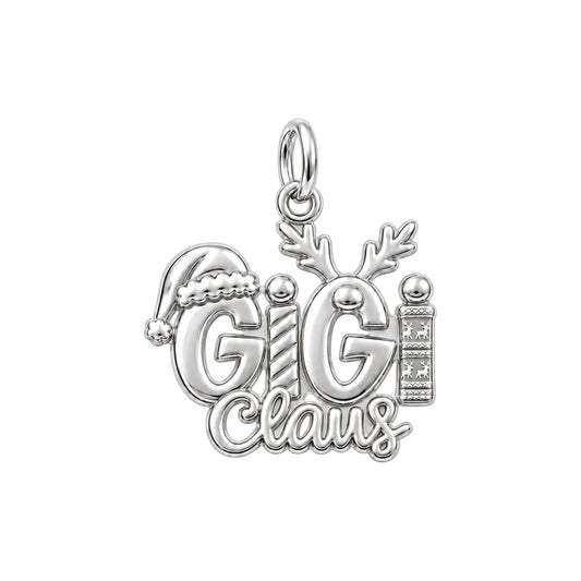 Festive Holiday Title Charm Bracelet – Personalized Nana Gift – silver charm, front view