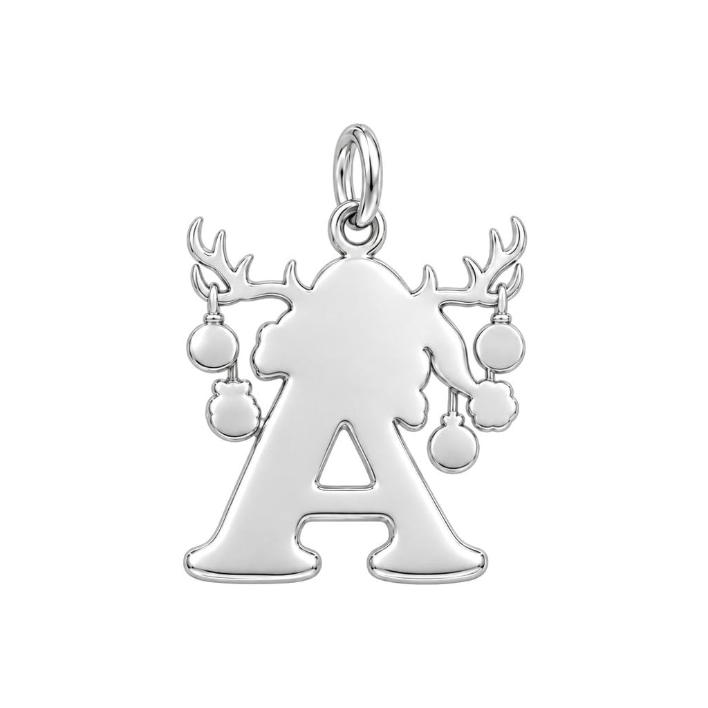 Festive Reindeer Initial Huggie Charm Earrings – back of the charm, engraving area