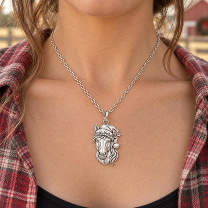 Festive Stable Spirit Charm Necklace Set – worn / in use