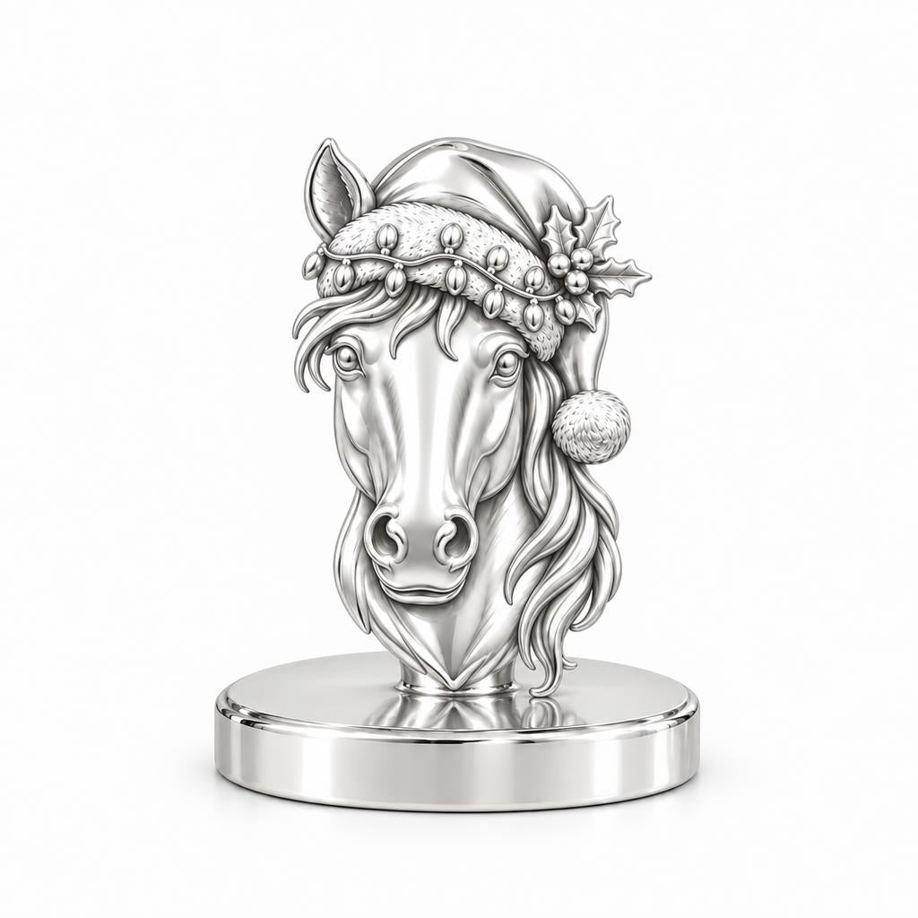 Festive Stable Spirit Keepsake Plaque – silver, front view