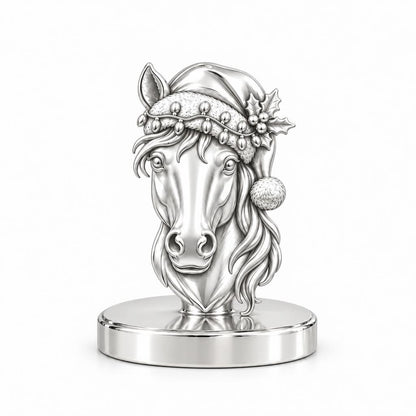 Festive Stable Spirit Keepsake Plaque – silver, front view