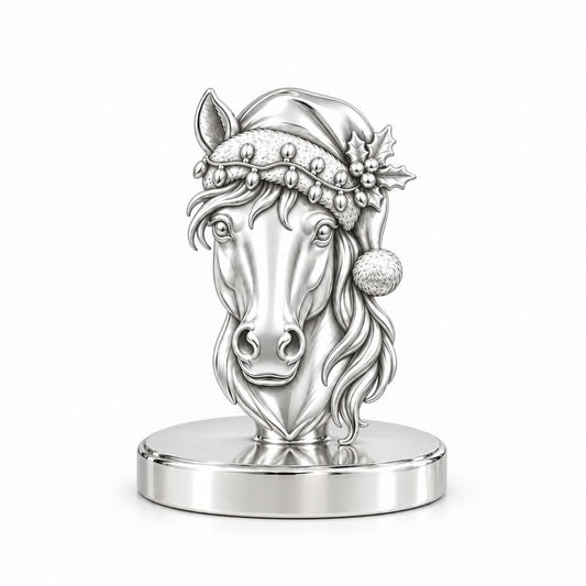 Festive Stable Spirit Keepsake Plaque – silver, front view