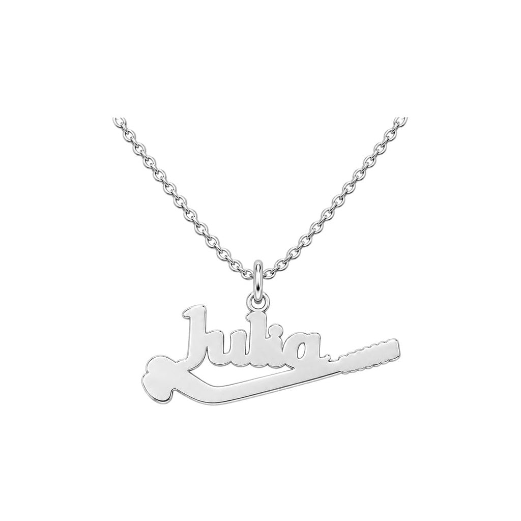 Field Hockey Stick Charm Bracelet – Personalized Athlete Gift – back of the charm, engraving area