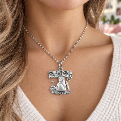 Fierce Feline Friendship Charm Necklace Set – worn / in use