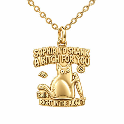 Fierce Feline Friendship Charm Necklace Set – 18K gold, front view