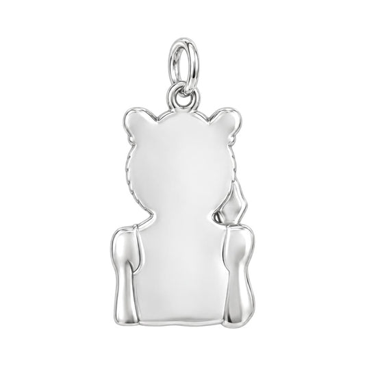 Fierce Grace Tiger Lady Charm Bracelet – Personalized Mom Gift – back of the charm, engraving area