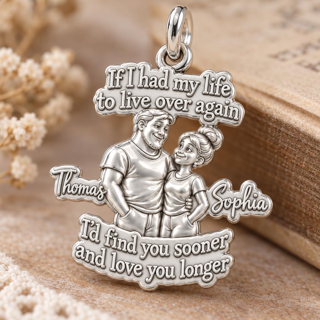 Find You Sooner Charm Bracelet – Personalized Couple Gift – macro detail of the charm