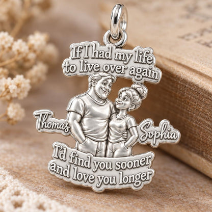 Find You Sooner Charm Bracelet – Personalized Couple Gift – macro detail of the charm