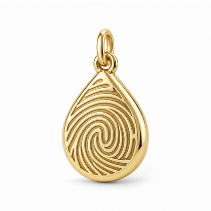 Fingerprint Teardrop Charm — Gold | charm-topics-remaining-444-2026-09-14 | topic-069