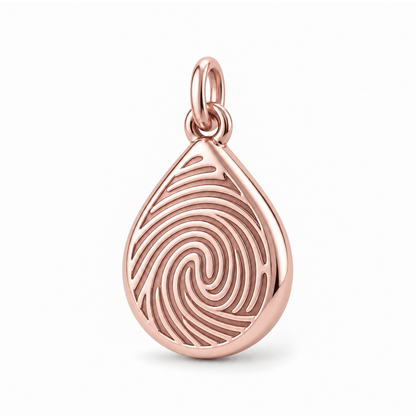Fingerprint Teardrop Charm — Rose Gold | charm-topics-remaining-444-2026-09-14 | topic-069