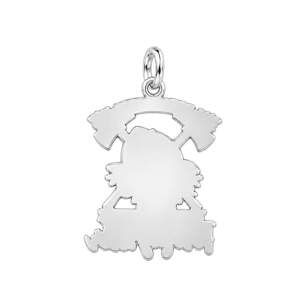 Firefighter Wife Floral Charm Bracelet – Personalized Gift – back of the charm, engraving area