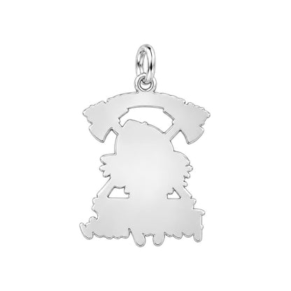 Firefighter Wife Floral Charm Bracelet – Personalized Gift – back of the charm, engraving area